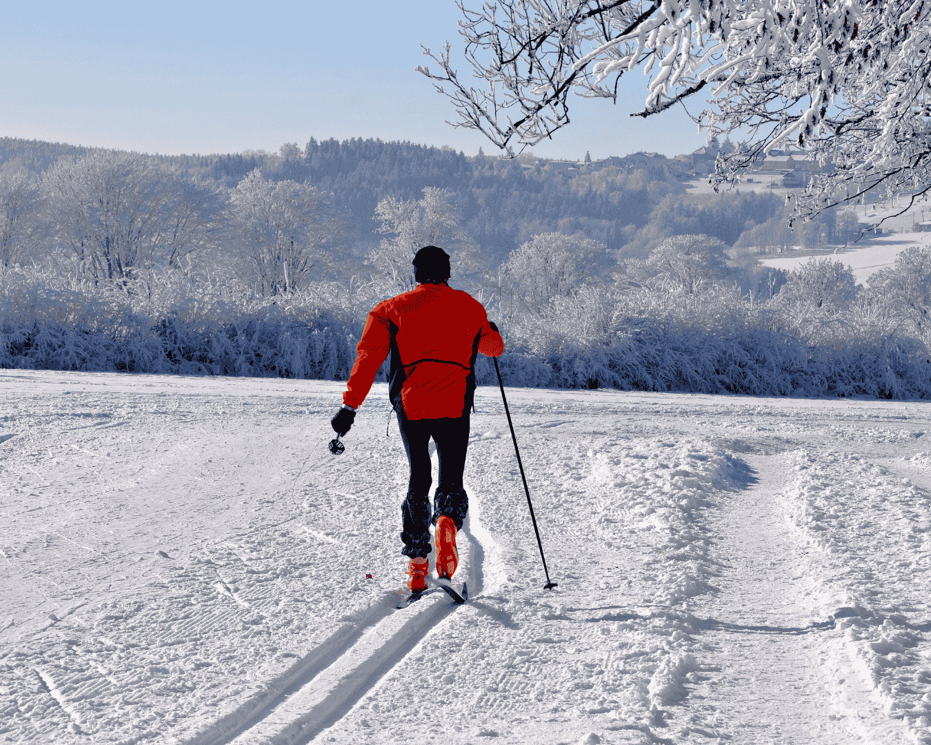 Běžkař na běžecké trati