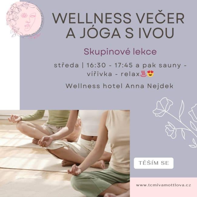 Pravidelné jógové wellness večery se saunováním v Nejdku