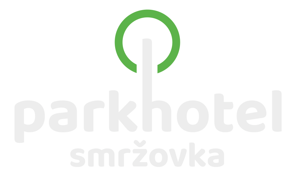 Oficiální logo Parkhotelu Smržovka v bílé barvě