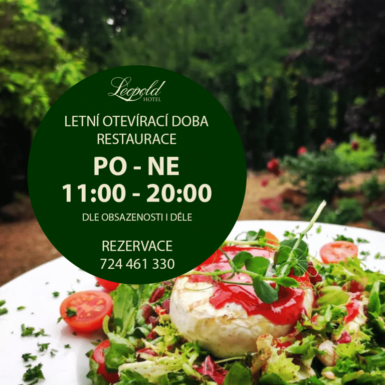 Letní otevírací doba restaurace