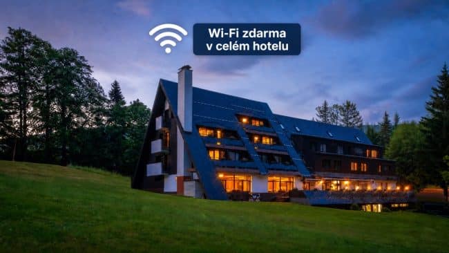 Wi-Fi zdarma v hotelu Šedý Vlk v Harrachově